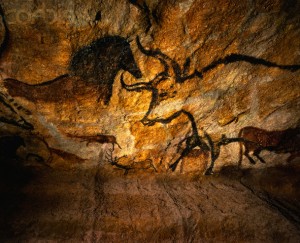 Replica of Lascaux Cave Painting of a Bull and Horse